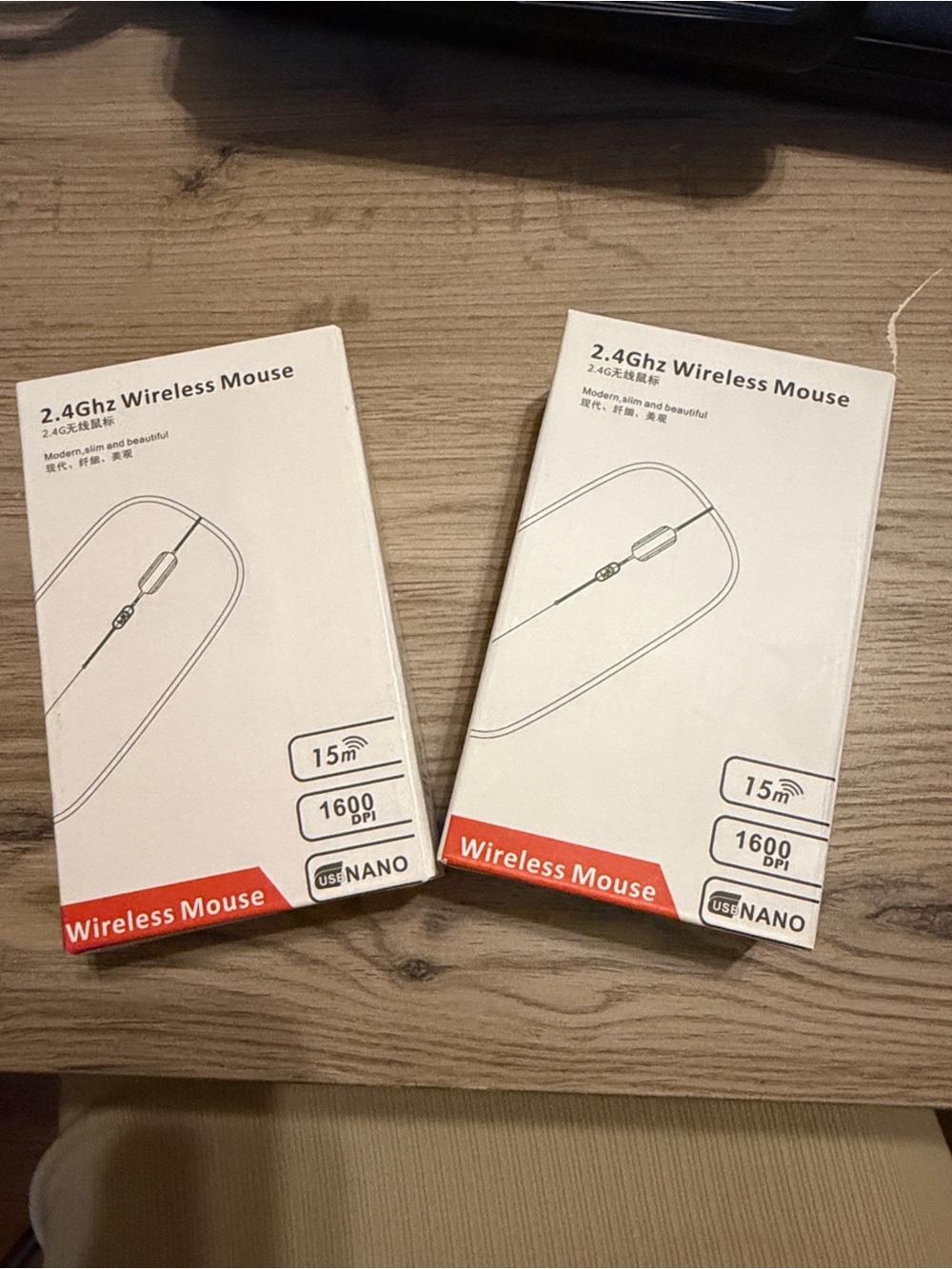 Two 2.4GHz Wireless Mouse - White